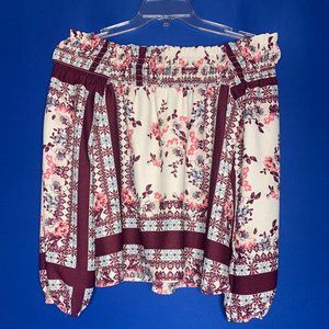 Off shoulder floral blouse